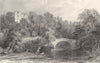 NORTHUMBERLAND. Dilston Hall, Northumberland (Allom)  1832 old antique print