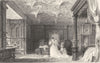 WESTMORLAND. Interior of Sizergh Hall, Westmorland (Allom)  1832 old print
