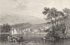 CUMBRIA. Bowness, from Belle Isle, Windermere (Allom)  1832 old antique print