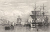 NORTHUMBERLAND. The Tyne from South Shields, Durham (Allom)  1832 old print