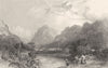 CUMBRIA. Eagle Crag from Rosthwaite, Borrowdale (Allom)  1832 old print