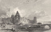 DURHAM. Jarrow on the Tyne, Durham (Allom)  1832 old antique print picture