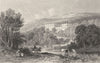 DURHAM. Stanhope Castle, Durham (Allom)  1832 old antique print picture