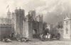 NORTHUMBERLAND. Entrance to Alnwick Castle, Northumberland (Allom)  1832 print