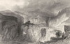 WESTMORLAND. Longsleddale Slate quarry, Westmorland (Allom)  1832 old print