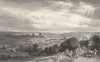 CUMBRIA. Egremont, from the Ravenglass road, Cumberland 1832 old antique print
