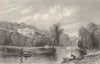 DURHAM. Axwell Park, County of Durham (Allom)  1832 old antique print picture