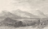 CUMBRIA. Keswick, Derwent &c from the road to Kendal (Allom)  1832 old print