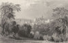 NORTHUMBERLAND. Alnwick Castle (Allom)  1832 old antique vintage print picture