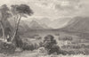 CUMBRIA. Derwent Water, from the Castle head, Cumberland (Allom)  1832 print