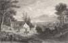 CUMBRIA. Derwent-Water, from Applethwaite 1832 old antique print picture