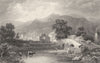 CUMBRIA. Keswick, from Grata bridge 1832 old antique vintage print picture
