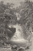 CUMBRIA. The Upper Fall at Rydal, Westmorland 1832 old antique print picture