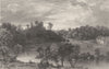 NORTHUMBERLAND. Mitford Castle, Northumberland (Allom)  1832 old antique print