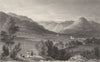 CUMBRIA. Grasmere Lake & Village, Westmorland 1832 old antique print picture