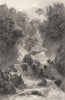 CUMBRIA. Lodore Cataract, Cumberland (Allom)  1832 old antique print picture