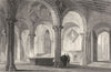 DURHAM. The Galilee, West end of Durham Cathedral (Allom)  1832 old print