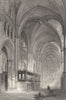 DURHAM. Interior of Durham Cathedral, from the nine Altars (Allom)  1832 print