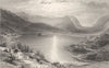 CUMBRIA. Grasmere from Loughrigg Fell 1832 old antique vintage print picture