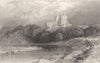 NORTHUMBERLAND. Norham Castle, On the Tweed, North Durham (Allom)  1832 print