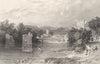 NORTHUMBERLAND. Bywell, on the Tyne, Northumberland (Allom)  1832 old print