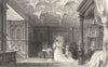 WESTMORLAND. Interior of Sizergh Hall, Westmorland (Allom)  1832 old print