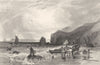 DURHAM. Blackhall Rocks, Hartlepool in the Distance, Durham (Allom)  1832