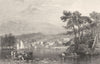 CUMBRIA. Bowness, From Belle Isle, Windermere (Allom)  1832 old antique print