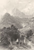 CUMBRIA. Mill Beck, Great Langdale (Allom)  1832 old antique print picture