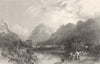 CUMBRIA. Eagle Crag from Rosthwaite, Borrowdale (Allom)  1832 old print