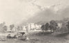 NORTHUMBERLAND. Featherstone Castle, Northumberland (Allom)  1832 old print