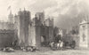 NORTHUMBERLAND. Entrance to Alnwick Castle, Northumberland 1832 old print