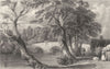 WESTMORLAND. Eamont Bridge, from the Westmorland side (Allom)  1832 old print