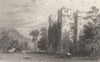 NORTHUMBERLAND. Alnwick Abbey, Northumberland (Allom)  1832 old antique print