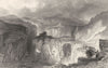 WESTMORLAND. Longsleddale Slate Quarry, Westmorland (Allom)  1832 old print
