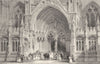 LINCOLNSHIRE. Entrance to Lincoln Cathedral (Allom)  1832 old antique print