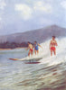 FIJI. Fiji. Surf-riding;  1900 old antique vintage print picture