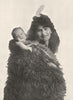 POLYNESIA. Polynesia. A Maori mother; Carrying baby in cloak 1900 old print