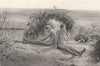 AUSTRALIA. Australia. Mourning custom; The two widows of a dead man 1900 print