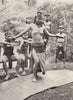 MALAYSIA. Borneo. The Harvest festival; Kenyah woman dancing 1900 old print