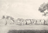 INDIA. Hindu Funeral; body wrapped White cotton cloth carried wooden bier 1900