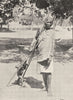 INDIA. A Varanasi coolie teaching baby to walk 1900 old antique print picture