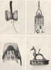 TIBET. Tibetan articles of worship and dress;  1900 old antique print picture