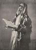 ISRAEL. Reading the law; Rabbi phylactery tallith 1900 old antique print