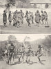 PHILIPPINES. Igorot and Ilongot dances;  1900 old antique print picture