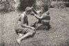 SOUTH AFRICA. Zulu women at their toilet; braiding hair 1900 old antique print