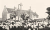 BRITTANY. France. Good Friday Sermon, St Cado;  1900 old antique print picture
