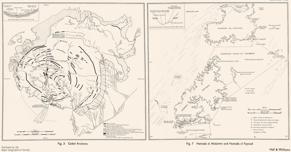 LIBYA. Sandhurst expedition 1962;Gebel Archenu;Hamada el Akdamin;Fayoud 1965 map