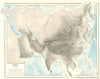 ASIA PHYSICAL. Relief map. Rivers 1907 old antique vintage plan chart