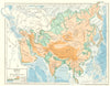 Asia (Physical). Elevation. Mountains 1907 old antique vintage map plan chart